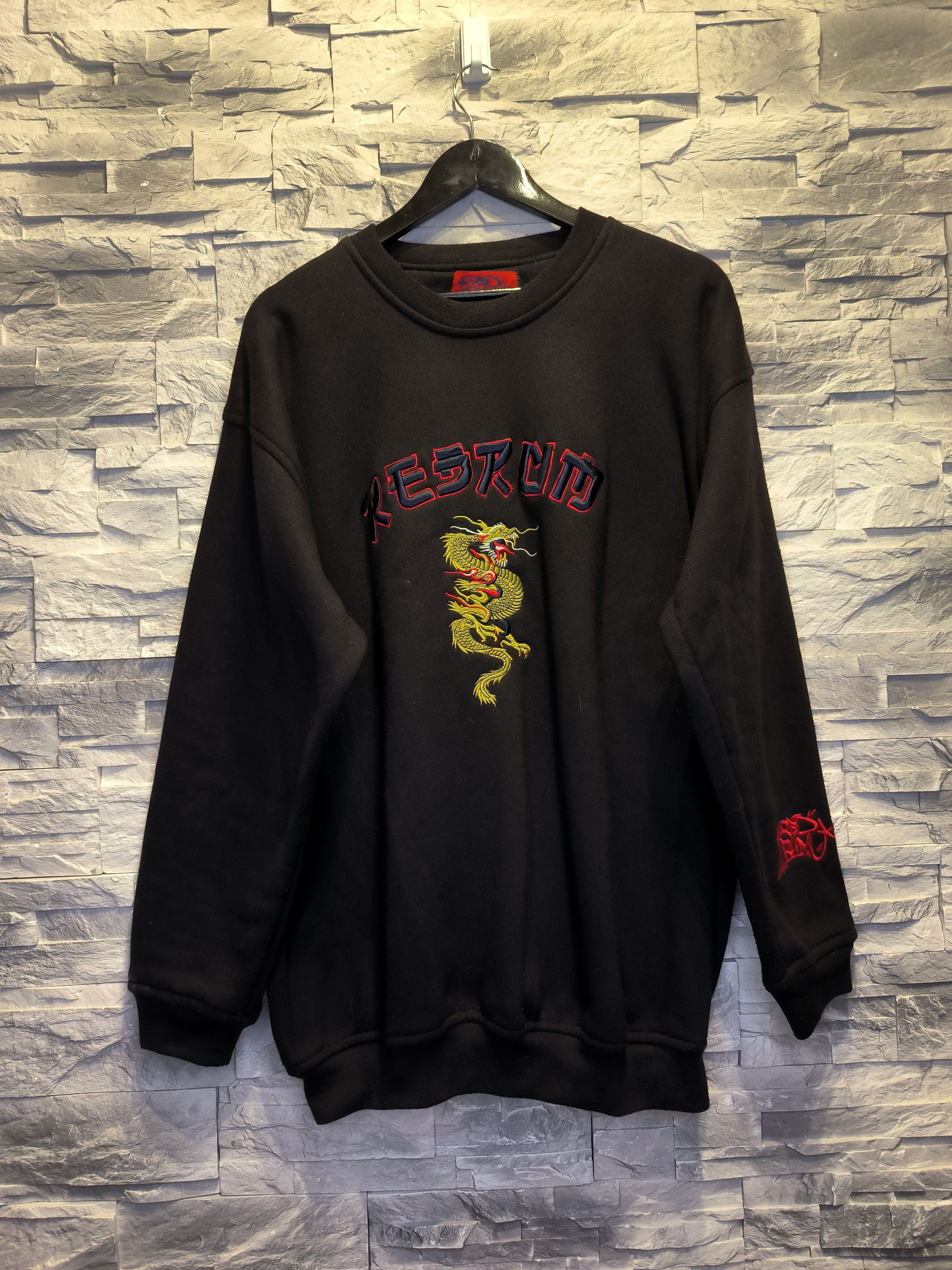 Vintage Redrum Vintage Crewneck Dragon Logo Sweatshirt Black Size US XL / EU 56 / 4 - 1 Thumbnail