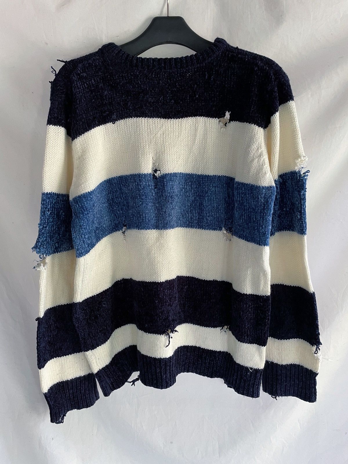 14th Addiction AVAIL JAPANESE BRAND GRUNGE DISTRESSED STRIPED KNIT Size US M / EU 48-50 / 2 - 9 Thumbnail