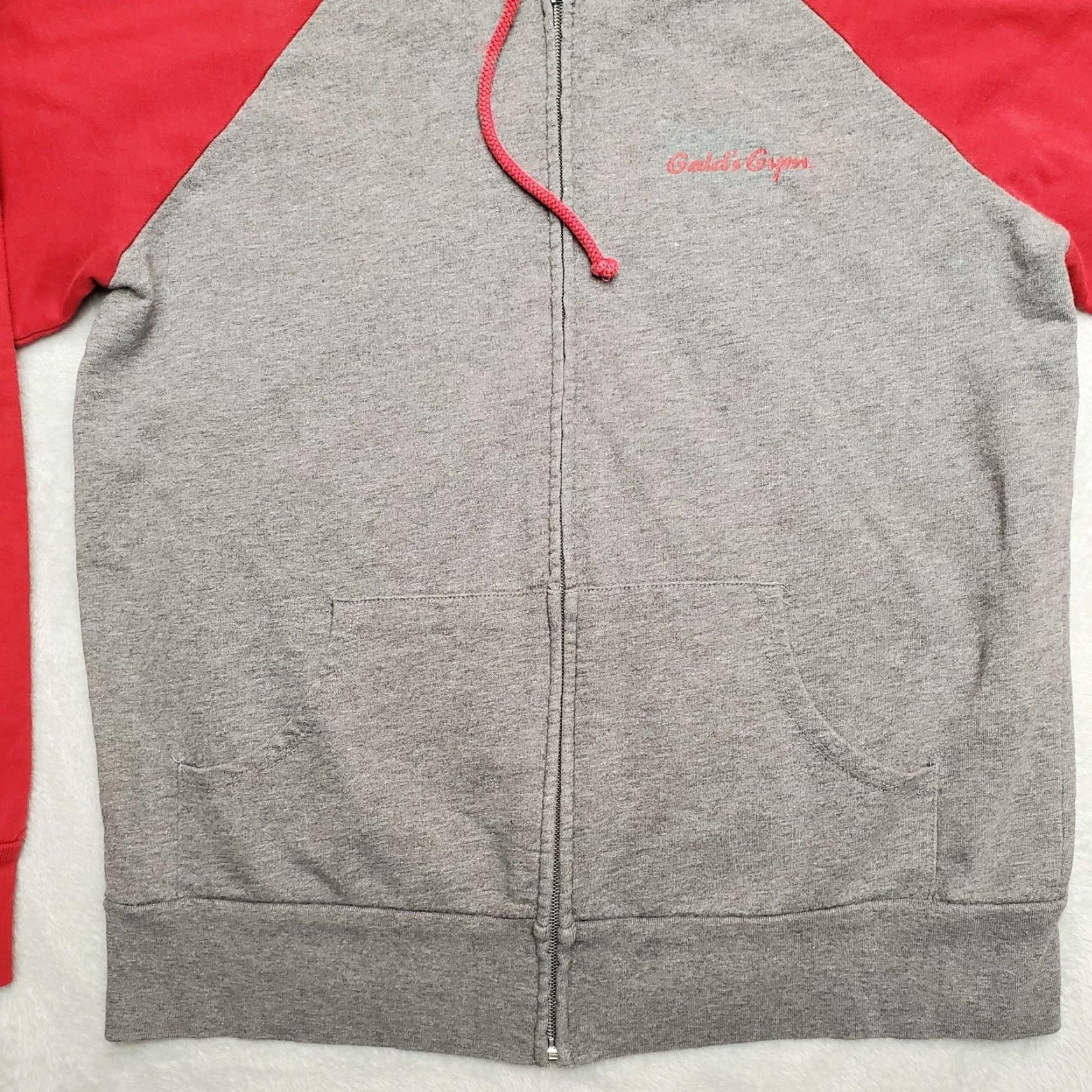 Vintage VINTAGE Gold's Gym Hoodie Women L Red Gray 100% Cotton Logo Hooded Casual USA Womens Size L / US 10 / IT 46 - 4 Thumbnail