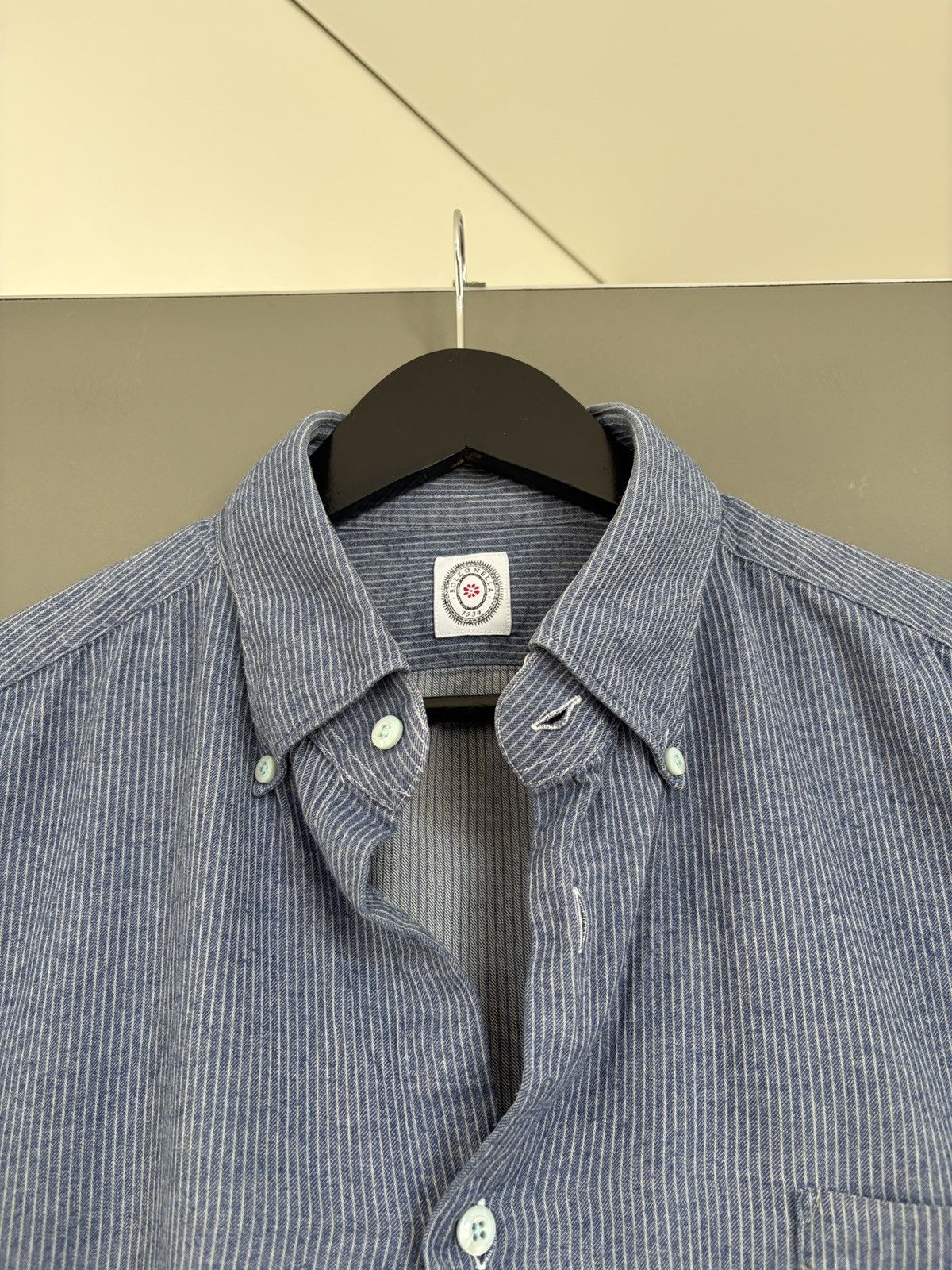 Other Bolzonella Blue Pinstripe Cotton Supersoft Shirt Size US L / EU 52-54 / 3 - 11 Thumbnail