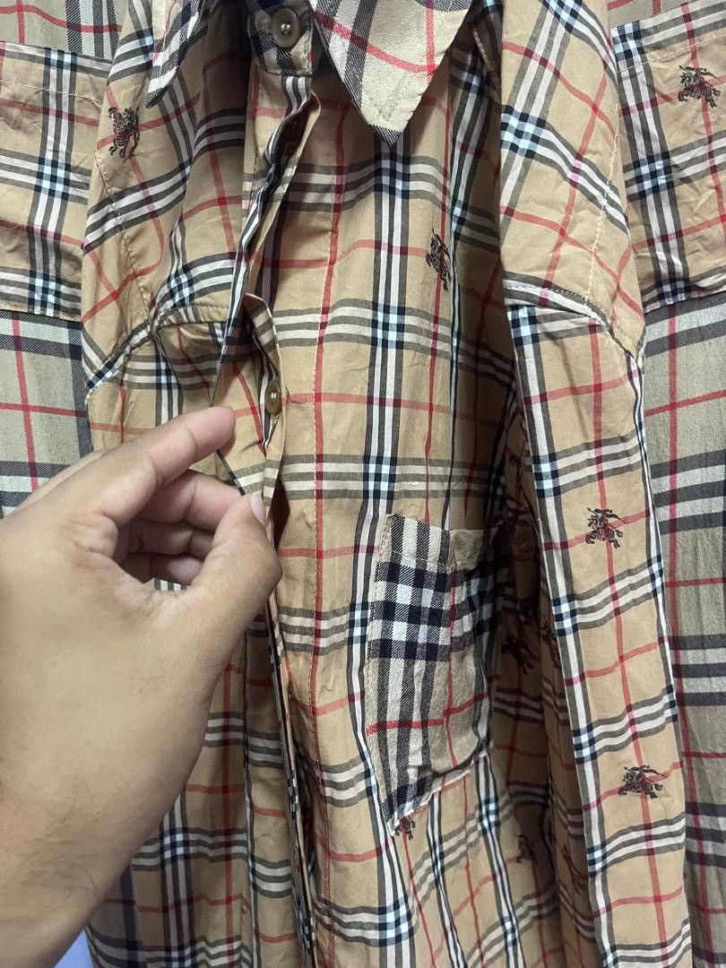 Burberry Burberry Vintage Checkered Silk and Cotton Shirt Dress Size M / US 6-8 / IT 42-44 - 14 Thumbnail