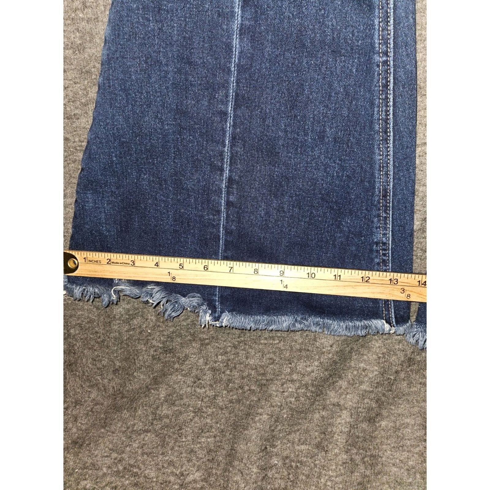 Vintage Kancan Flare Jeans Juniors 25 Mid Rise Blue Stretch Frayed Hem Western Preppy Jeans Women Boys? Size 42" / US 20 - 7 Thumbnail