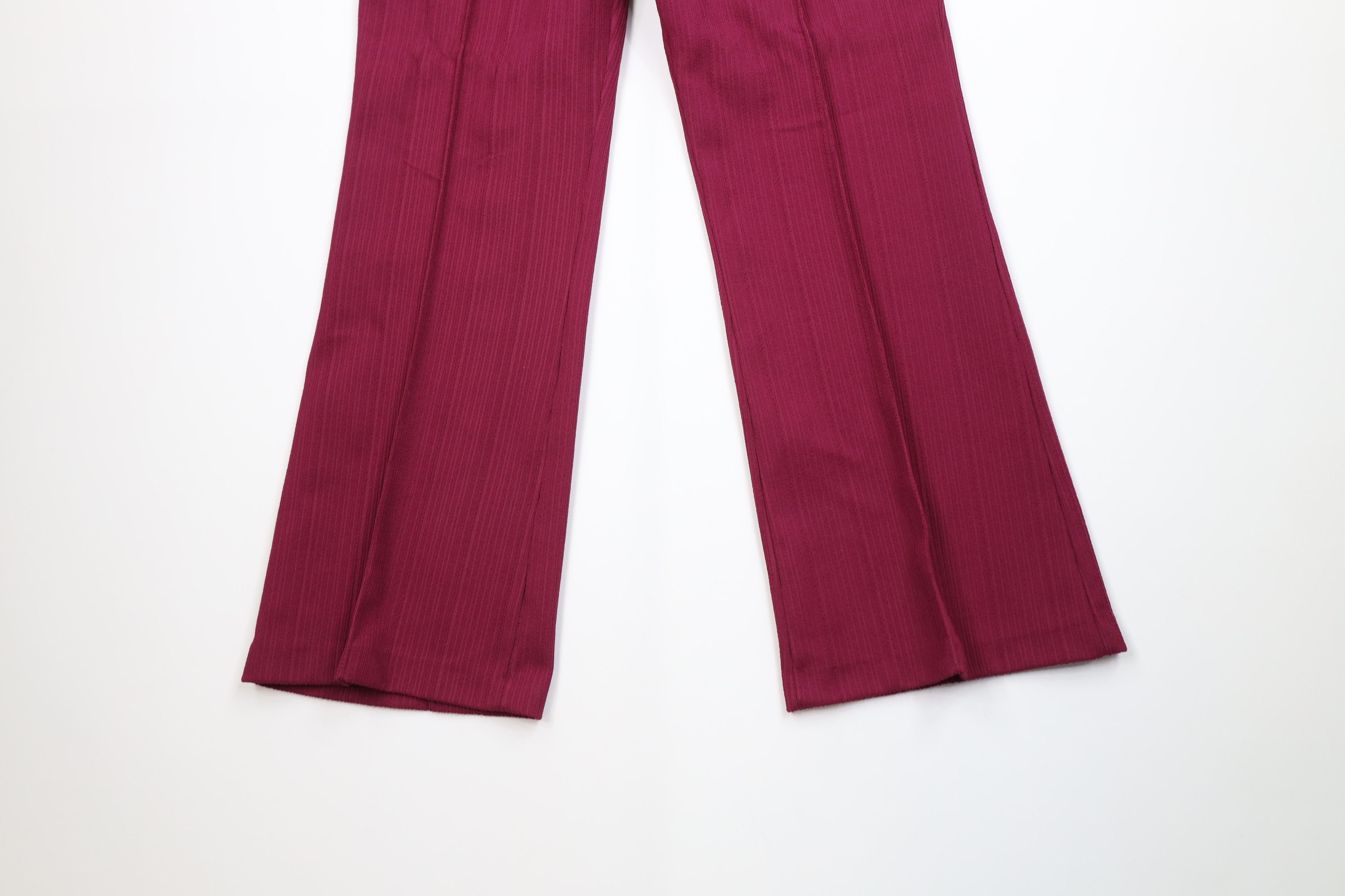 Vintage Vintage 70s Streetwear Knit Bell Bottoms Pants Magenta USA Size 38" / US 16 / IT 52 - 4 Thumbnail