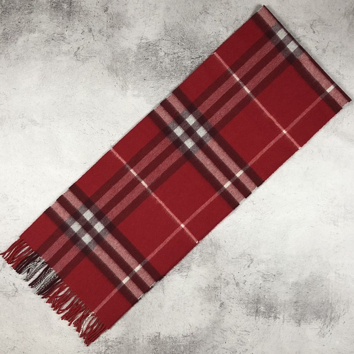 Burberry Burberry Cashmere Scarf Red Nova Check Size ONE SIZE - 10 Thumbnail