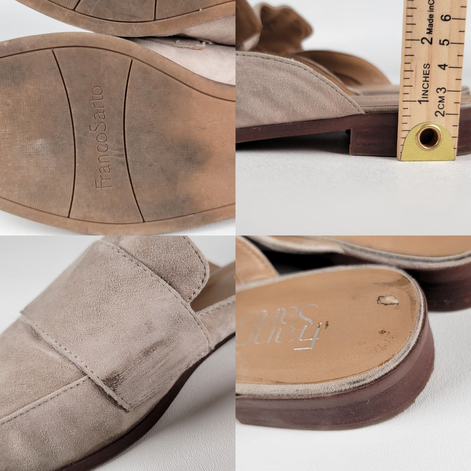 Franco Sarto Franco Sarto Malesa Suede Mule Clog Low Heel Beige Slip On Size 8.5 US Womens Flat Size US 9 / IT 39 - 8 Thumbnail
