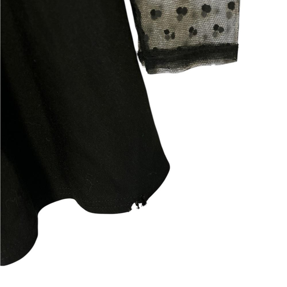 Designer Black skater dress with sheer polka dot sleeves Size XS / US 0-2 / IT 36-38 - 2 Thumbnail