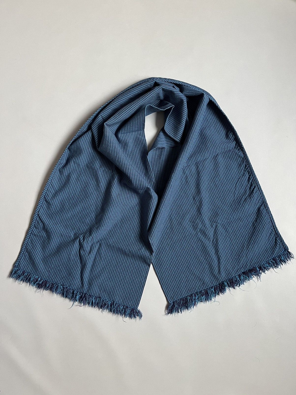 Designer × Japanese Brand × Masaki Matsushima Masaki Matsushima Homme Blue Plaid Scarf Size ONE SIZE - 3 Thumbnail