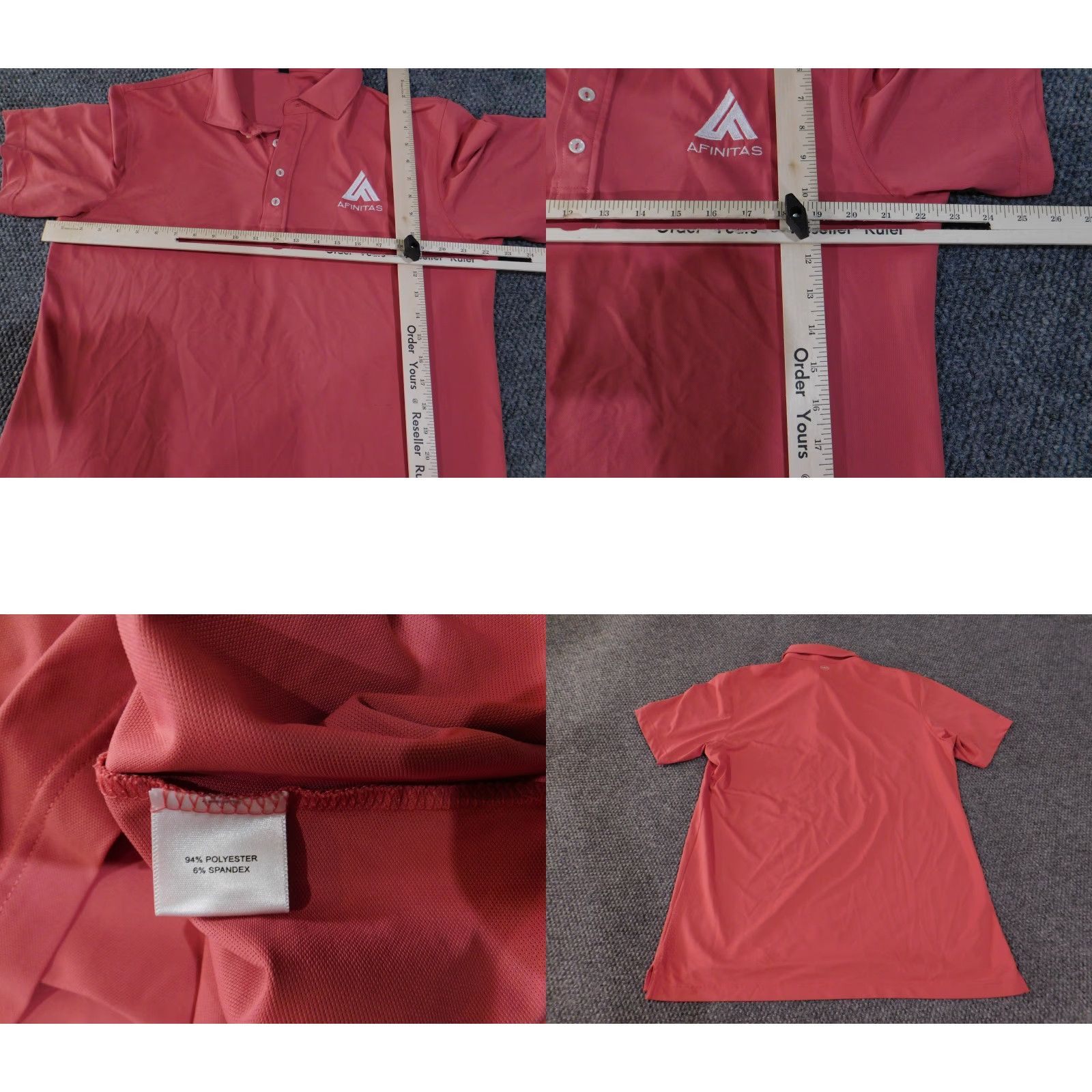Peter Millar VINTAGE? No — skip. Final title: Peter Millar Polo Shirt Mens L Red Performance Golf Stretch Afinitas Logo Crown Sport Shirt Mens Large Red Polo Logo Size US L / EU 52-54 / 3 - 8 Thumbnail