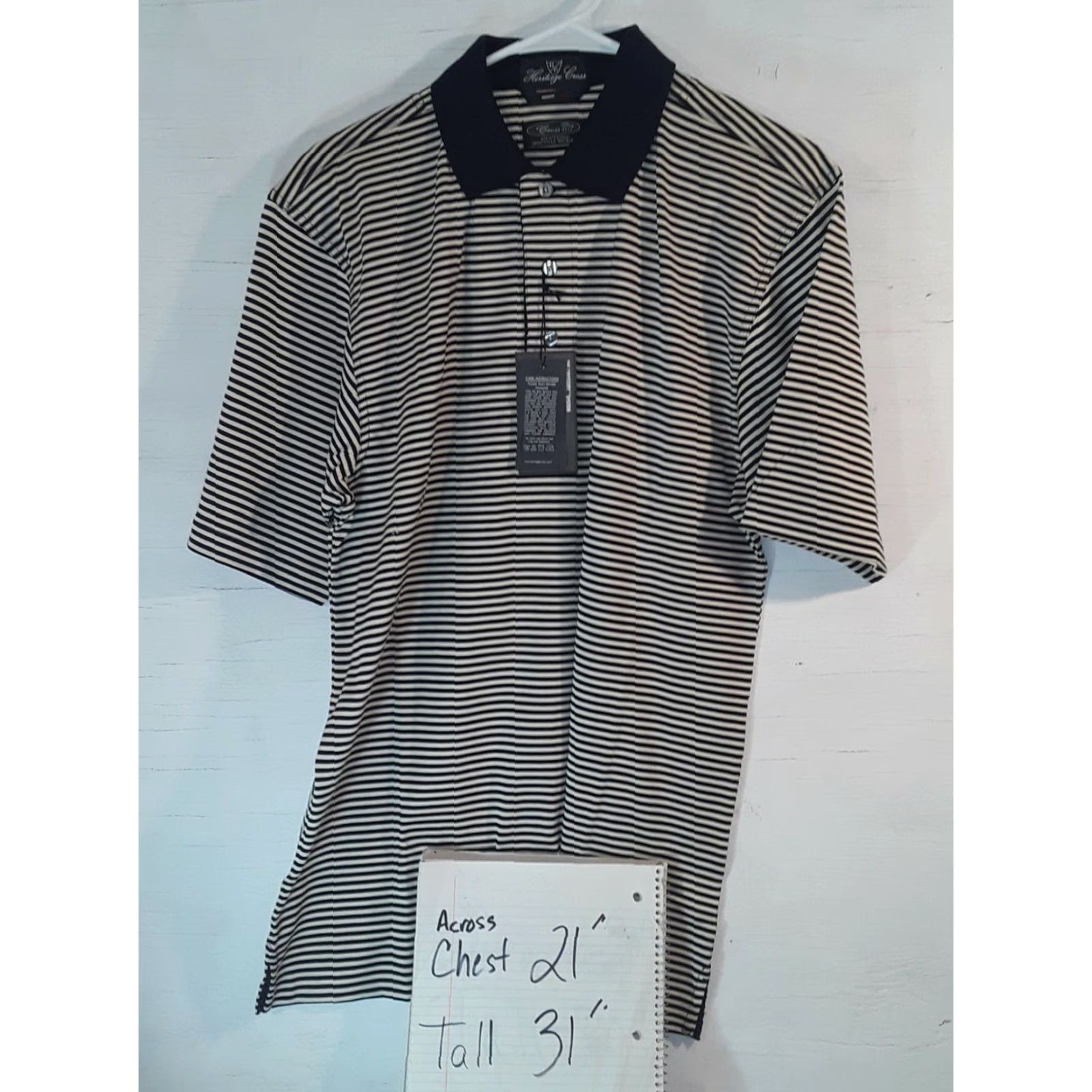Vintage VINTAGE NAVY Polo Shirt Striped Short Sleeve Men S Navy creme blue White 100% Cotton SCOTCHGARD Golf Size US S / EU 44-46 / 1 - 6 Thumbnail