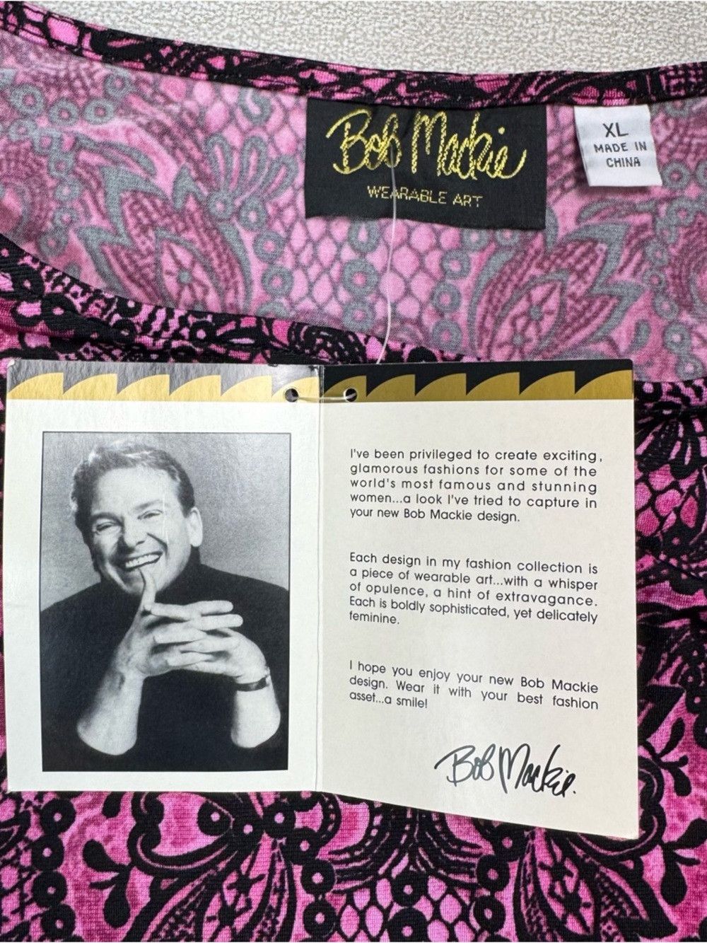 Bob Mackie NWT New Bob Mackie Placement Print Lace Pullover Top Blouse Size XL / US 12-14 / IT 48-50 - 5 Thumbnail