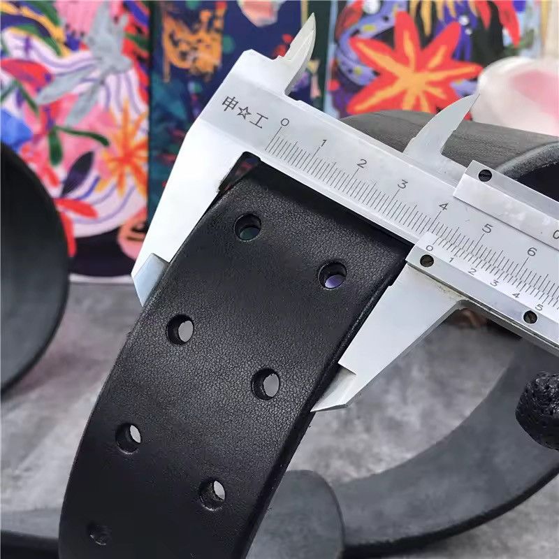 Genuine Leather Super Wide 4.2 CM Thick Genuine Leather Double Buckle Belt Size ONE SIZE - 12 Thumbnail
