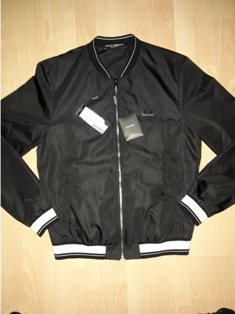 Dolce & Gabbana Logo Dolce & Gabbana Black & White Satin Bomber Jacket Size US M / EU 48-50 / 2 - 5 Thumbnail