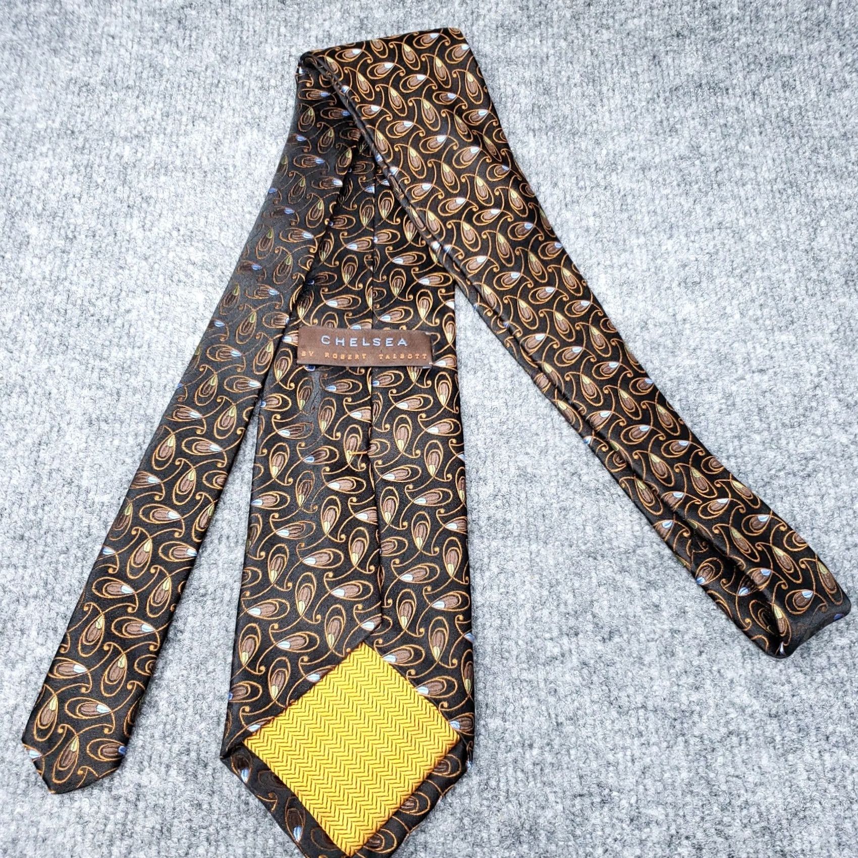 Robert Talbott Robert Talbott Tie Mens Black Paisley Silk Chelsea Handsewn Designer USA Size ONE SIZE - 4 Thumbnail