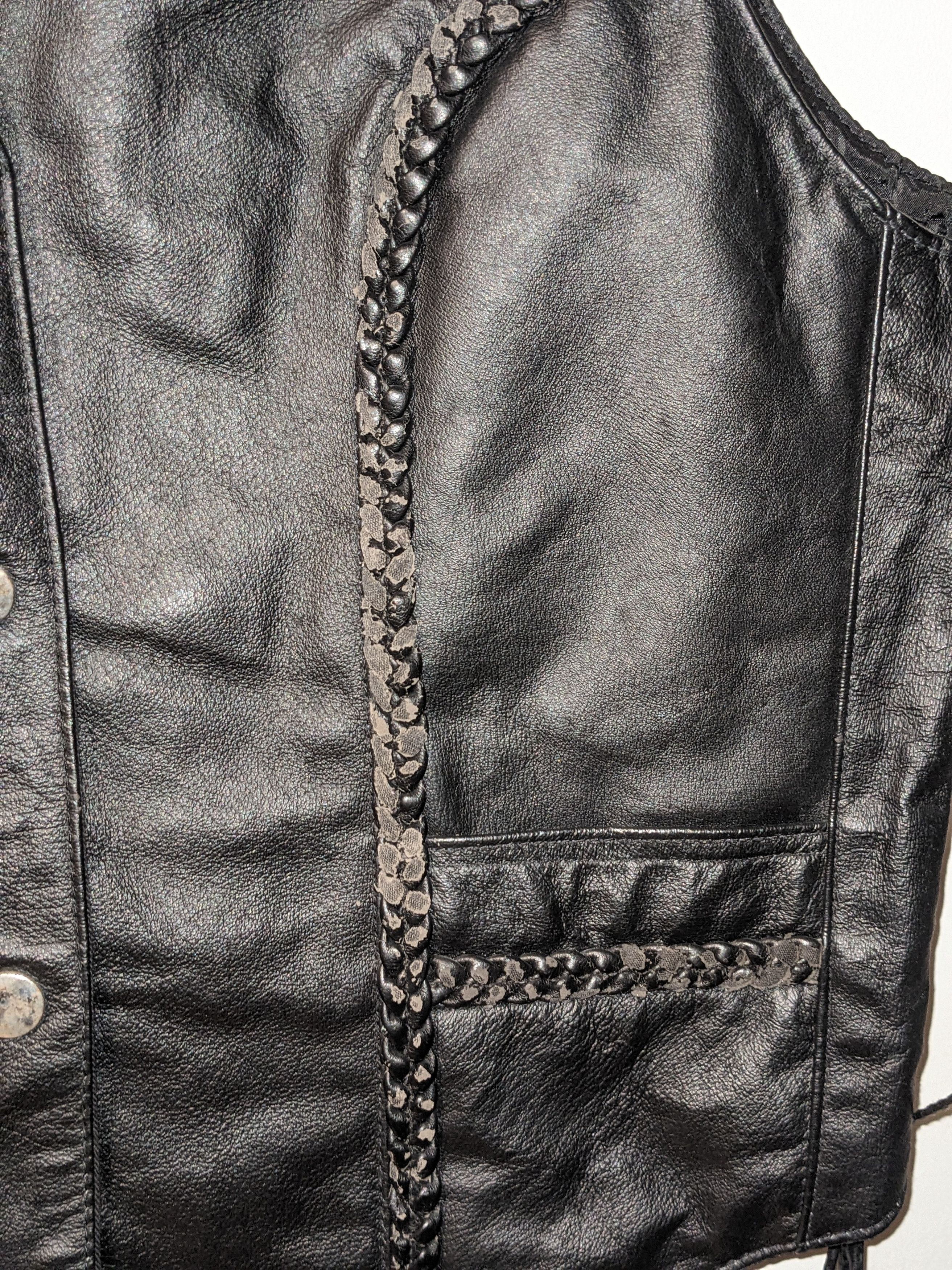 Harley Davidson Vintage Y2K Harley Davidson Chest Logo Womans Leather Vest Size XL / US 12-14 / IT 48-50 - 4 Thumbnail