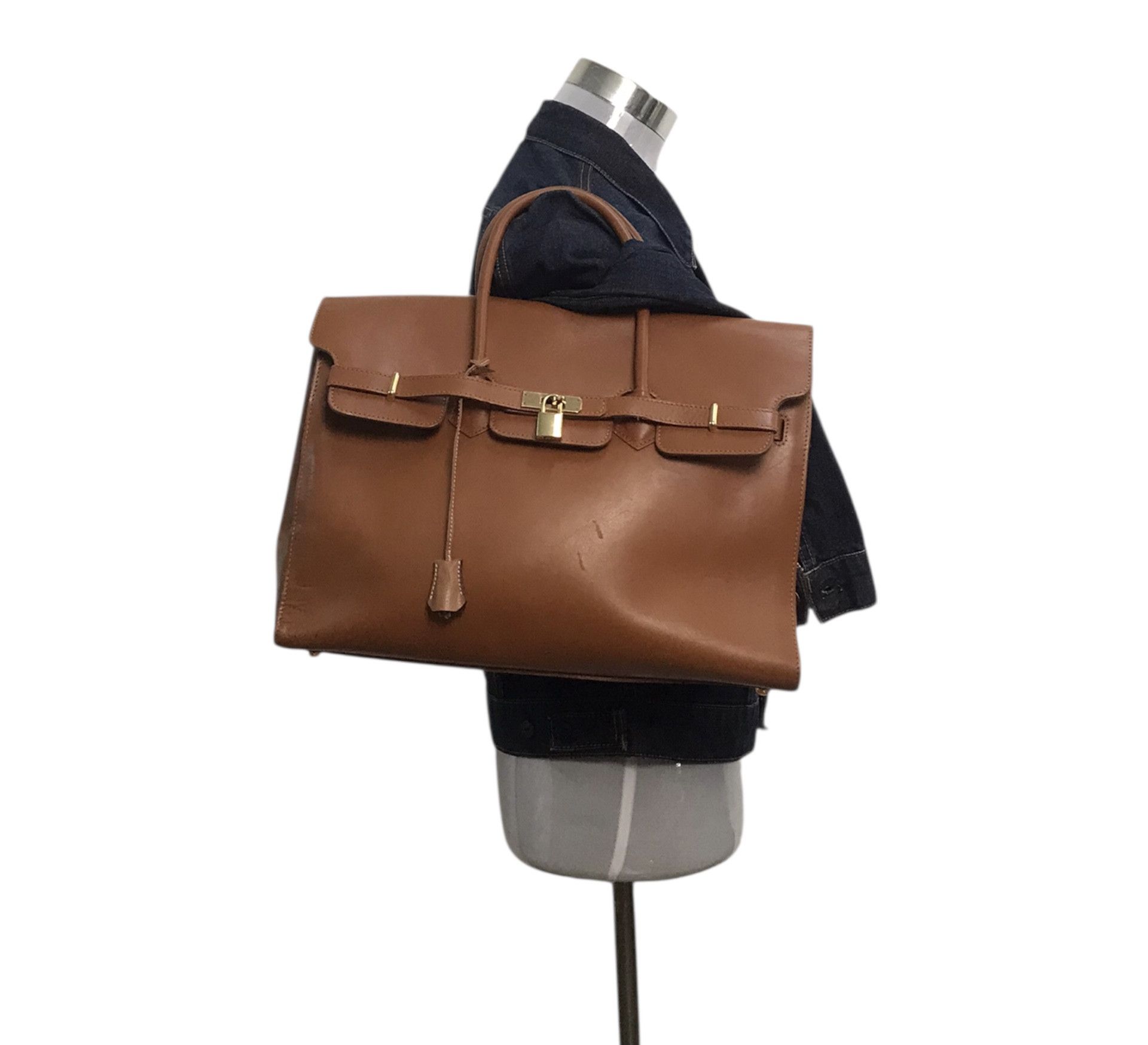 Leather Birkin Brown Leather Handbag Size ONE SIZE - 1 Thumbnail