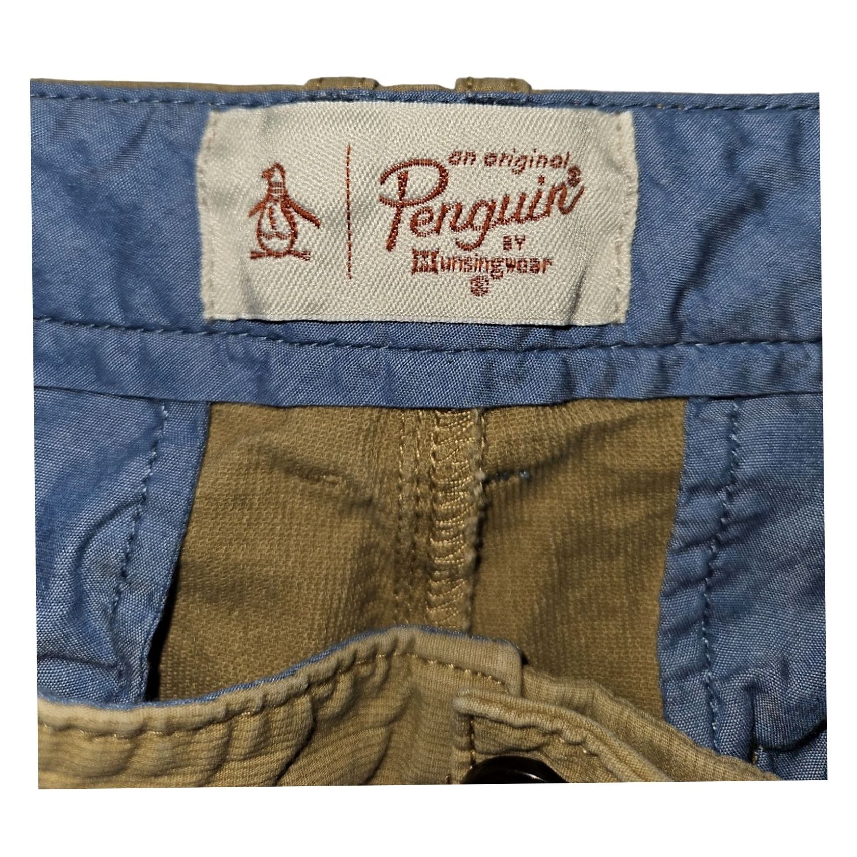 Original Penguin Original Penguin Chino Shorts Men's 33 Khaki Slash Pocket Mid Rise Casual Preppy Size US 33 - 3 Thumbnail