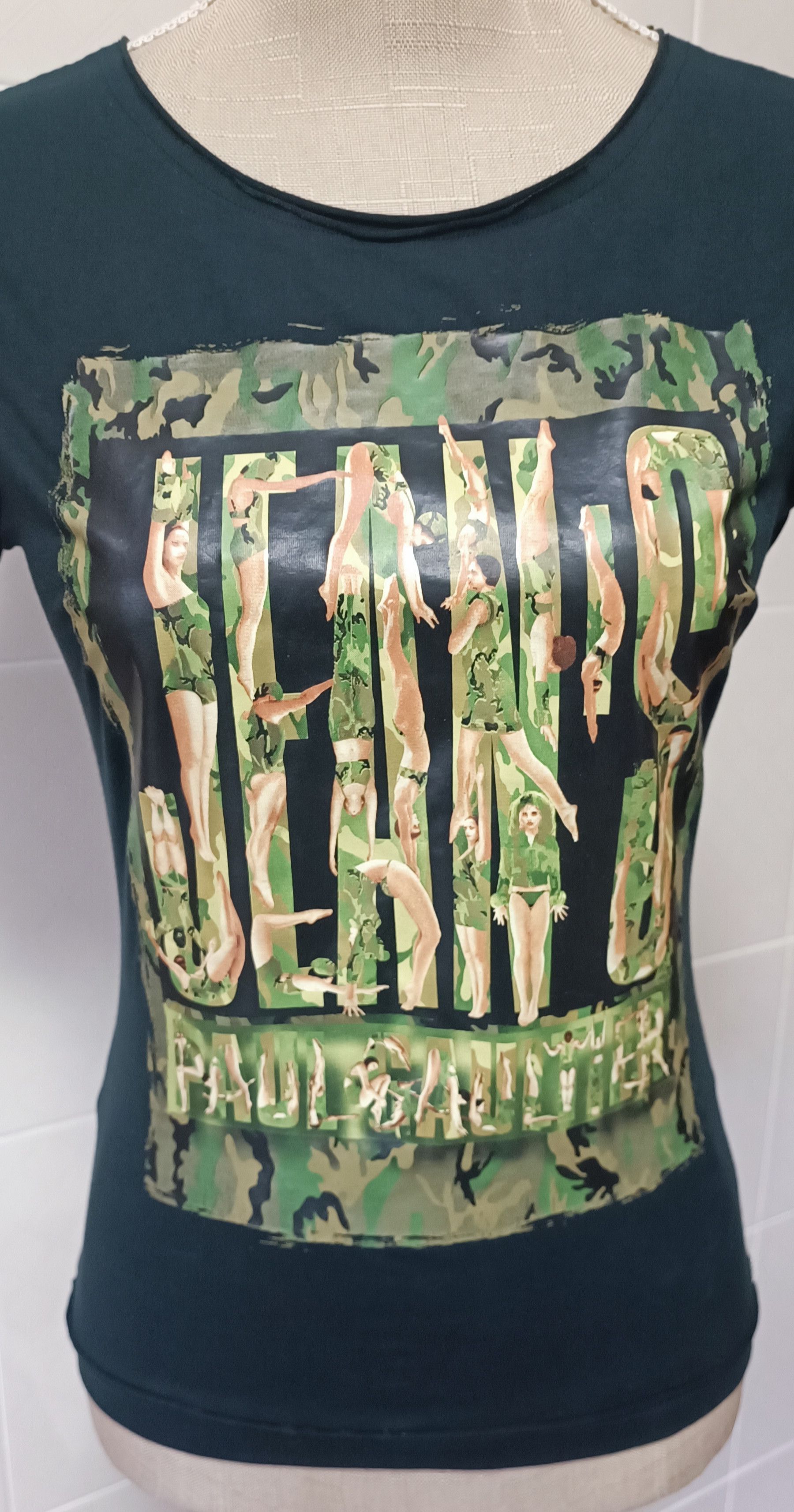 Jean Paul Gaultier Camouflage and lettering black t-shirt Size S / US 4 / IT 40 - 2 Thumbnail