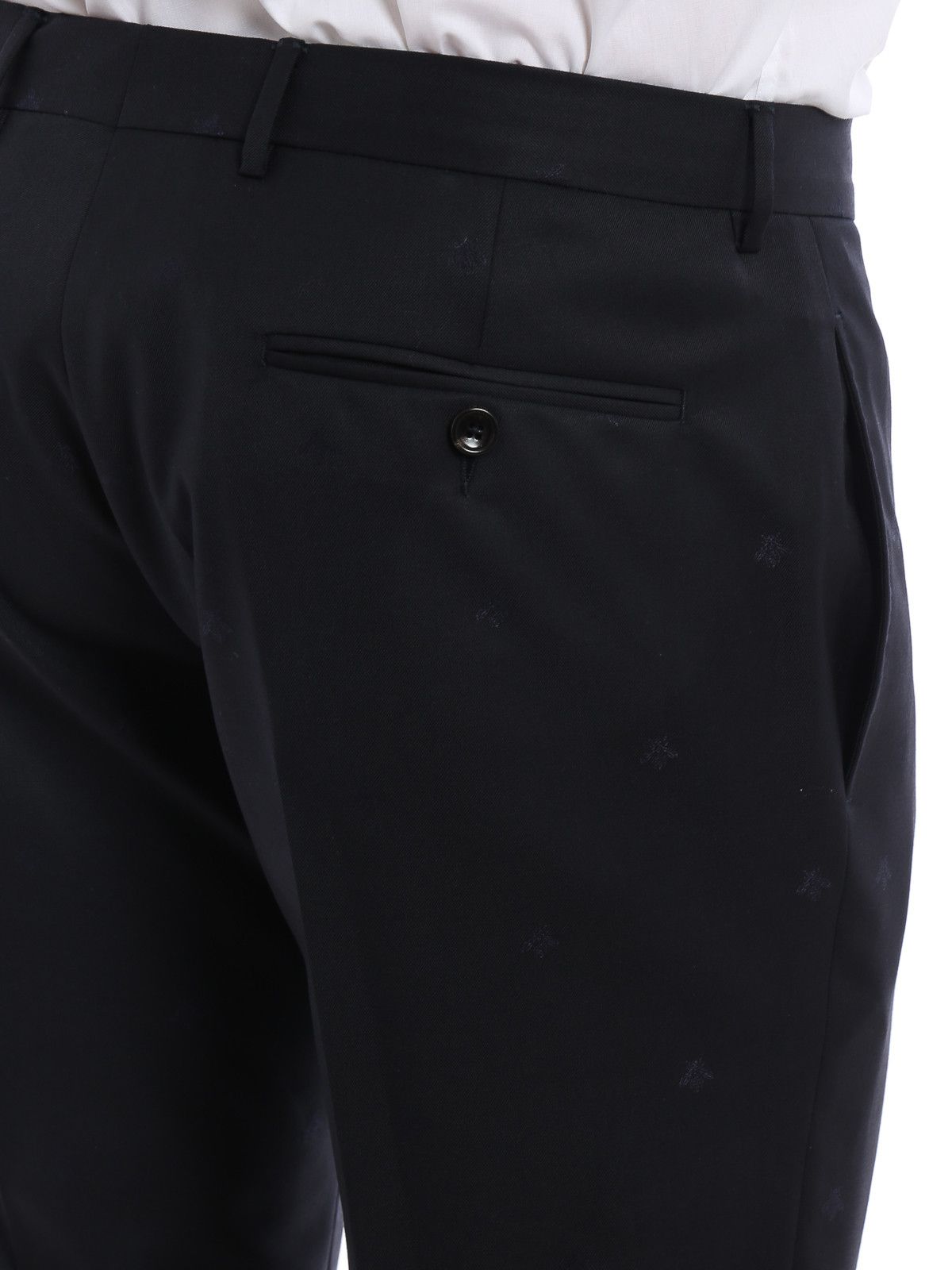 Gucci o1mt1gz0725 Monaco Bees Wool Gabardine Suit in Navy Size US XXL / EU 58 / 5 - 5 Thumbnail