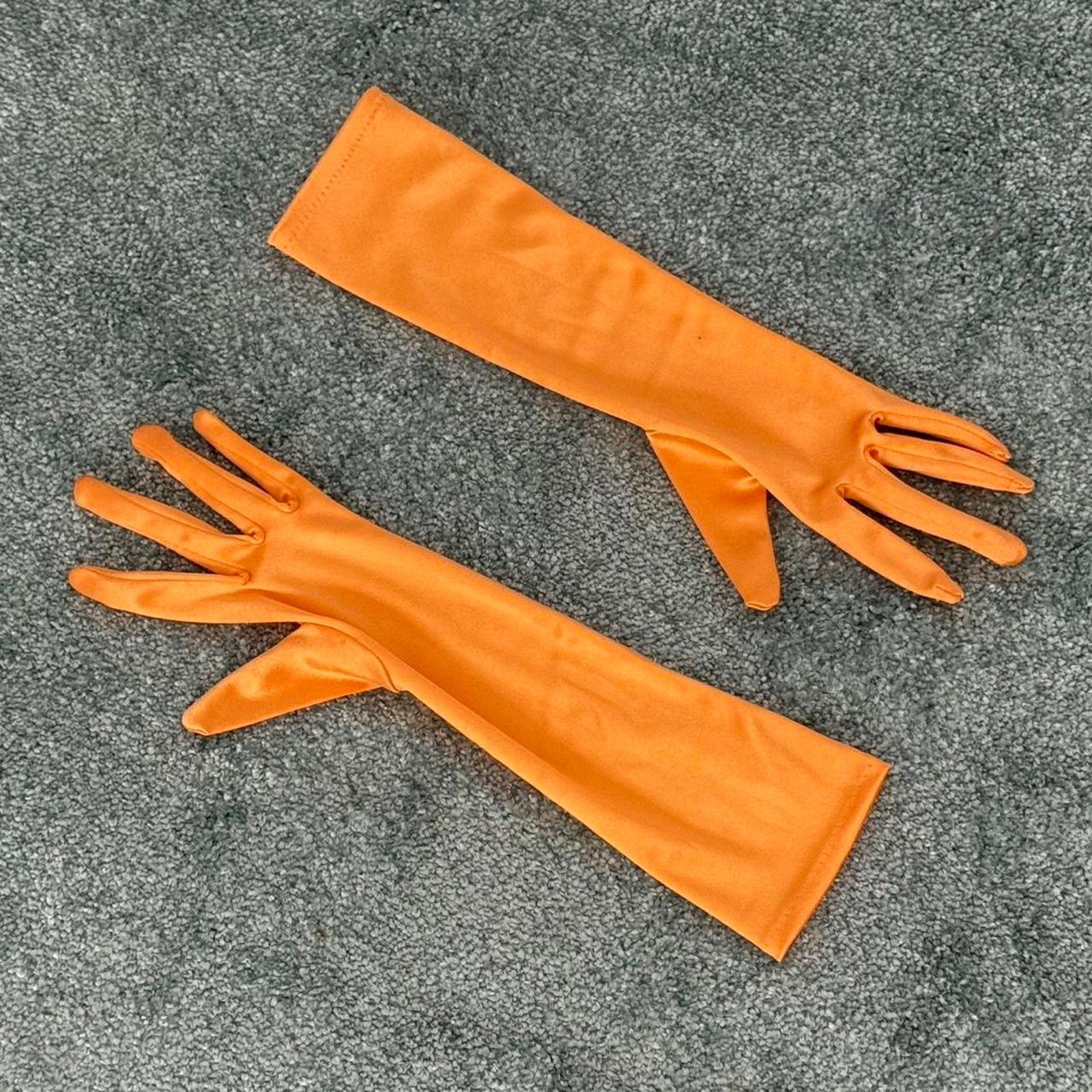 Other 𓆩♡𓆪 ORANGE SATIN SHORT GLOVES 𓆩♡𓆪 Size ONE SIZE - 3 Thumbnail