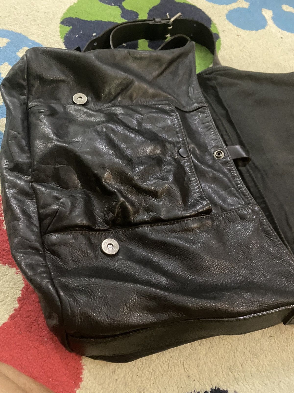 Japanese Brand × Leather Baggy port leather sling bag Size ONE SIZE - 4 Thumbnail