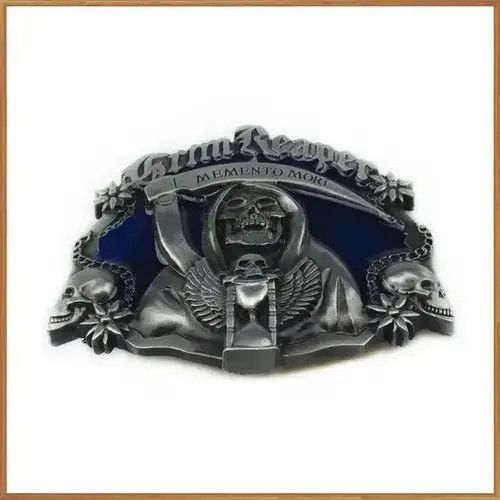 VIBE Blue Enameled GRIM REAPER Belt Buckle Size ONE SIZE - 2 Thumbnail