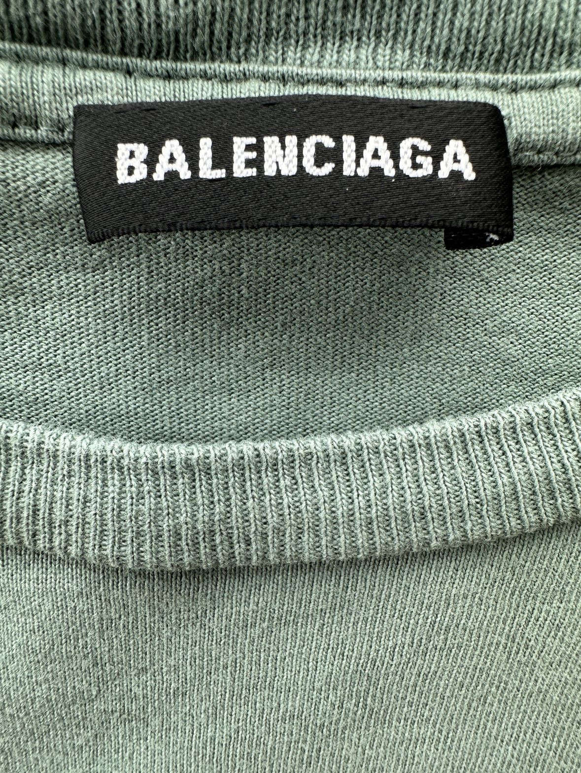 Balenciaga Balenciaga Green & Black Logo T-Shirt Size US XXS / EU 40 - 3 Thumbnail