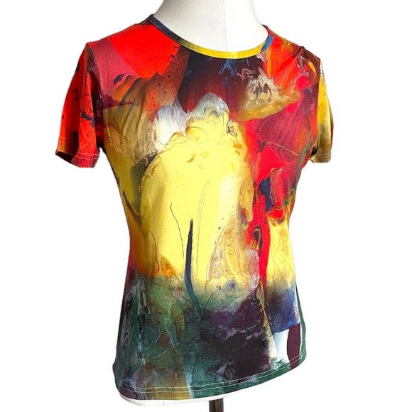 Jim Thompson × Vintage Jim Thompson Colourful Swirl Pima Cotton Tshirt - Small Size S / US 4 / IT 40 - 4 Thumbnail