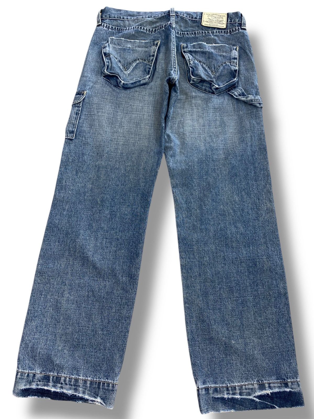 Japanese Brand Japanese Brand Acid Blue Wash Back Carpenter Baggy Jeans Size US 34 / EU 50 - 3 Thumbnail