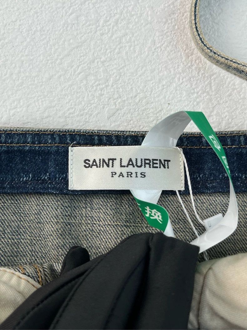 Saint Laruent Blue washed denim camisole vest 2502-Nextarro