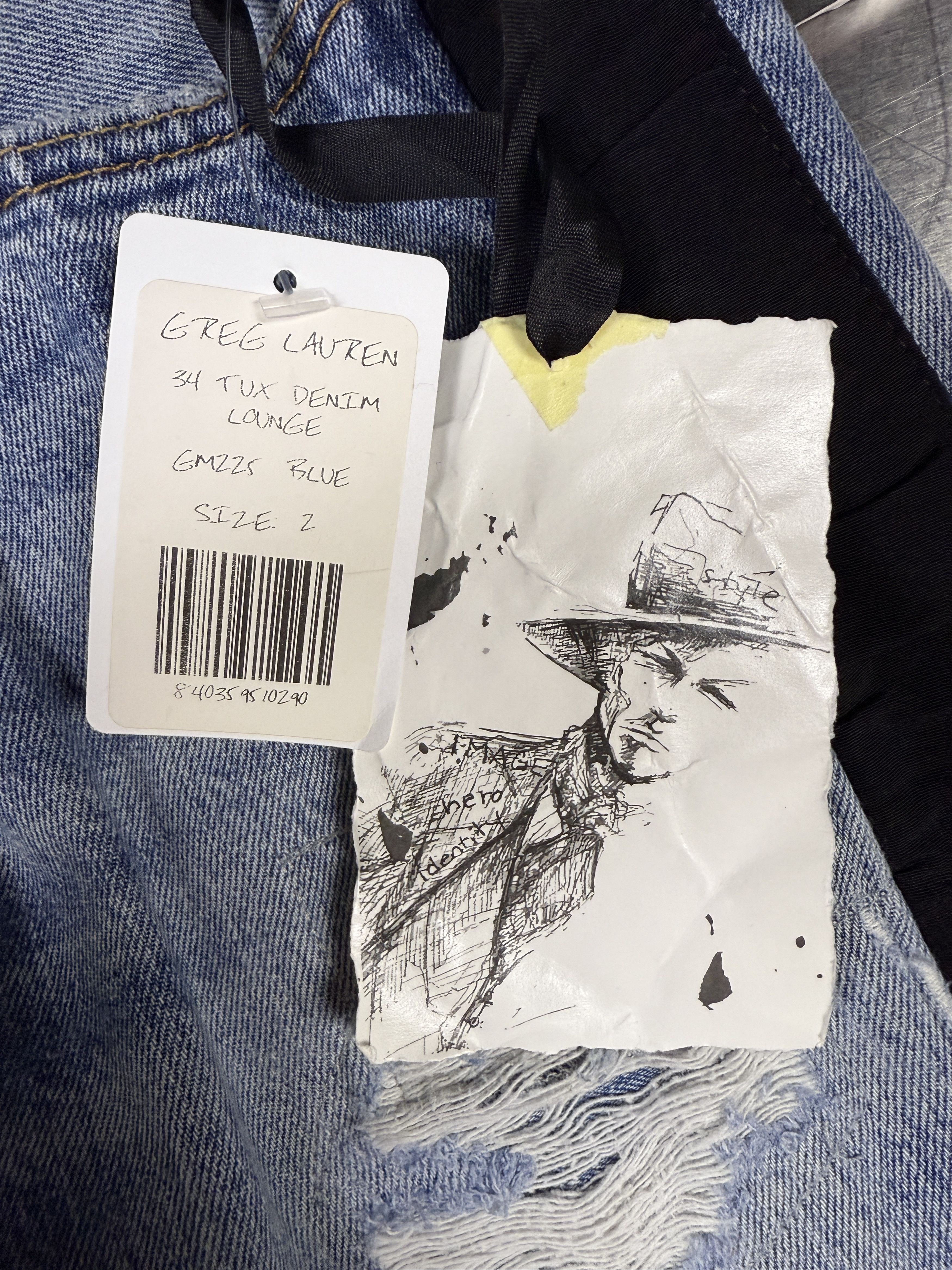 Greg Lauren $1250 Greg Lauren 32 Tux Denim Lounge Pants Size US 32 / EU 48 - 3 Thumbnail