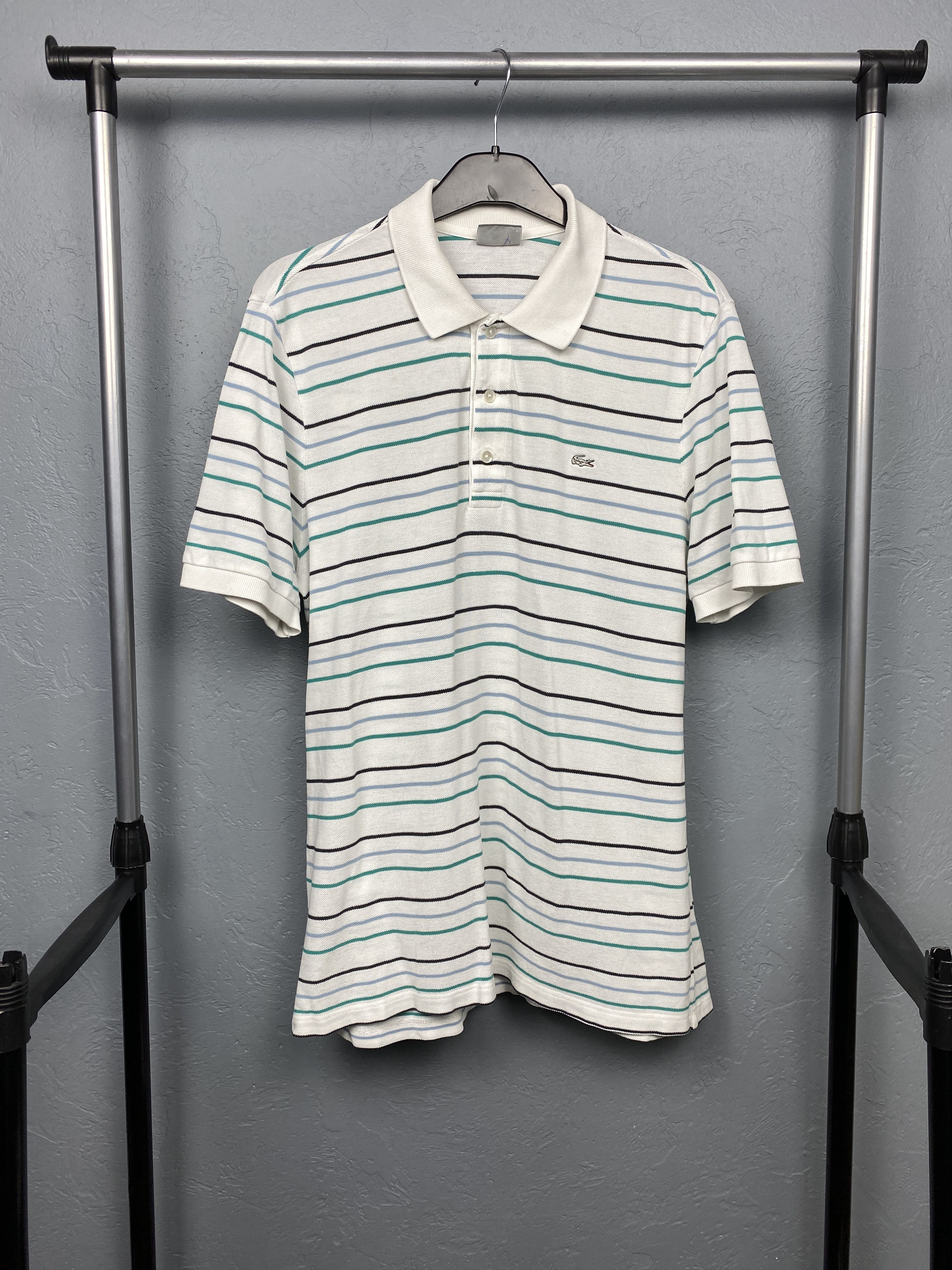 Lacoste × Vintage Lacoste Vintage Mens Striped Polo Shirt Size L Size US L / EU 52-54 / 3 - 1 Thumbnail