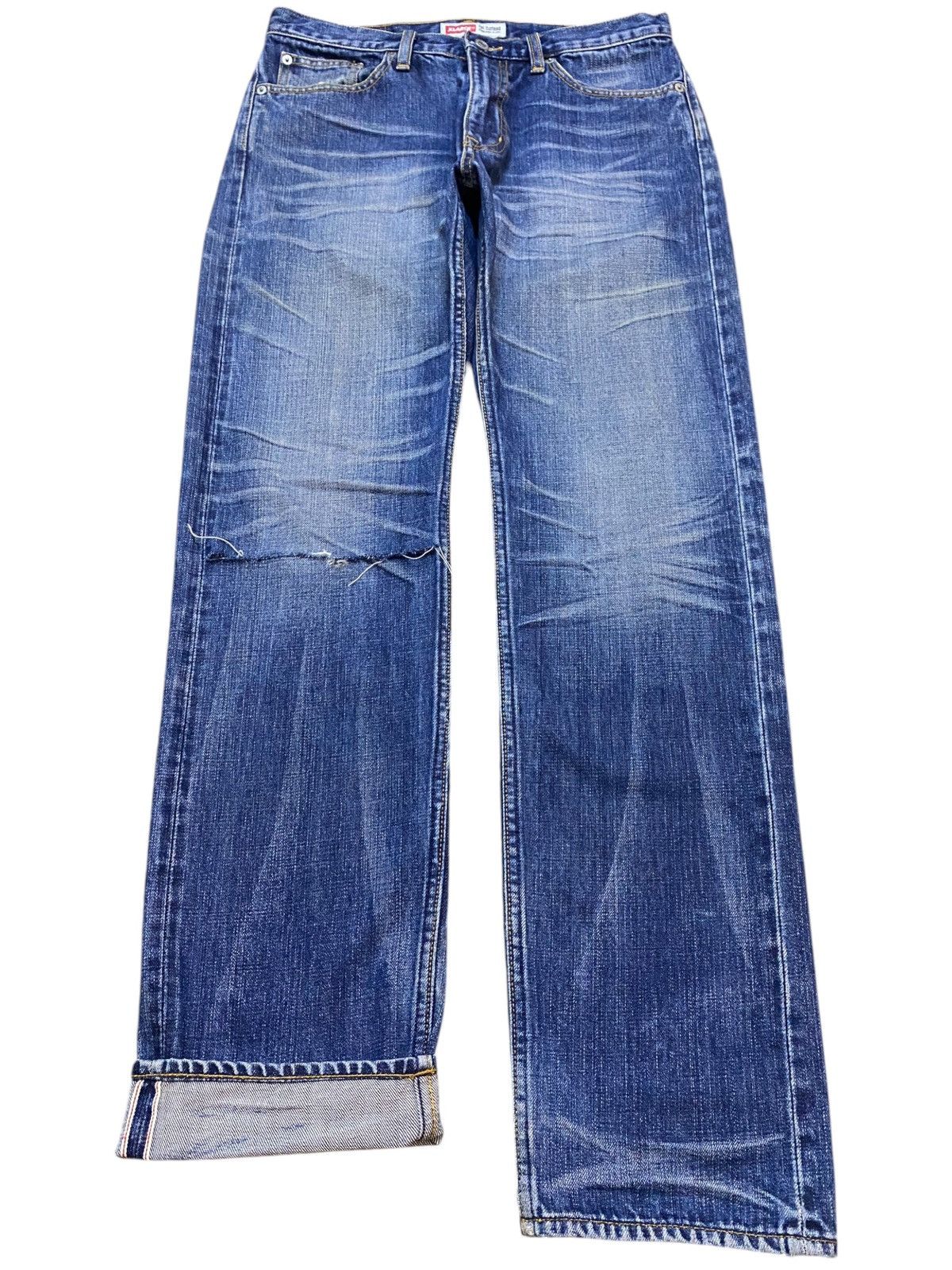 Xlarge Vintage X Large Selvedge Distressed Whisker Loose Jeans Size US 32 / EU 48 - 1 Thumbnail