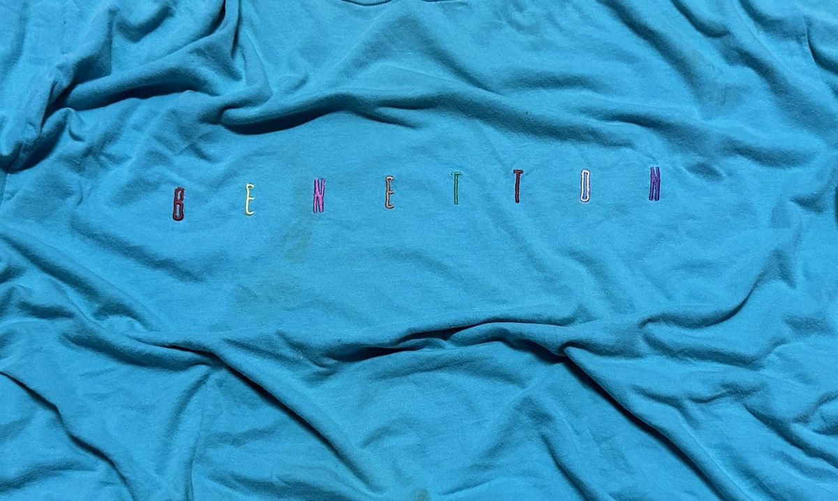 Benetton × United Colors Of Benetton 🌈 Benetton Colourfull Spellout Simple Style Tee Size US XL / EU 56 / 4 - 1 Thumbnail