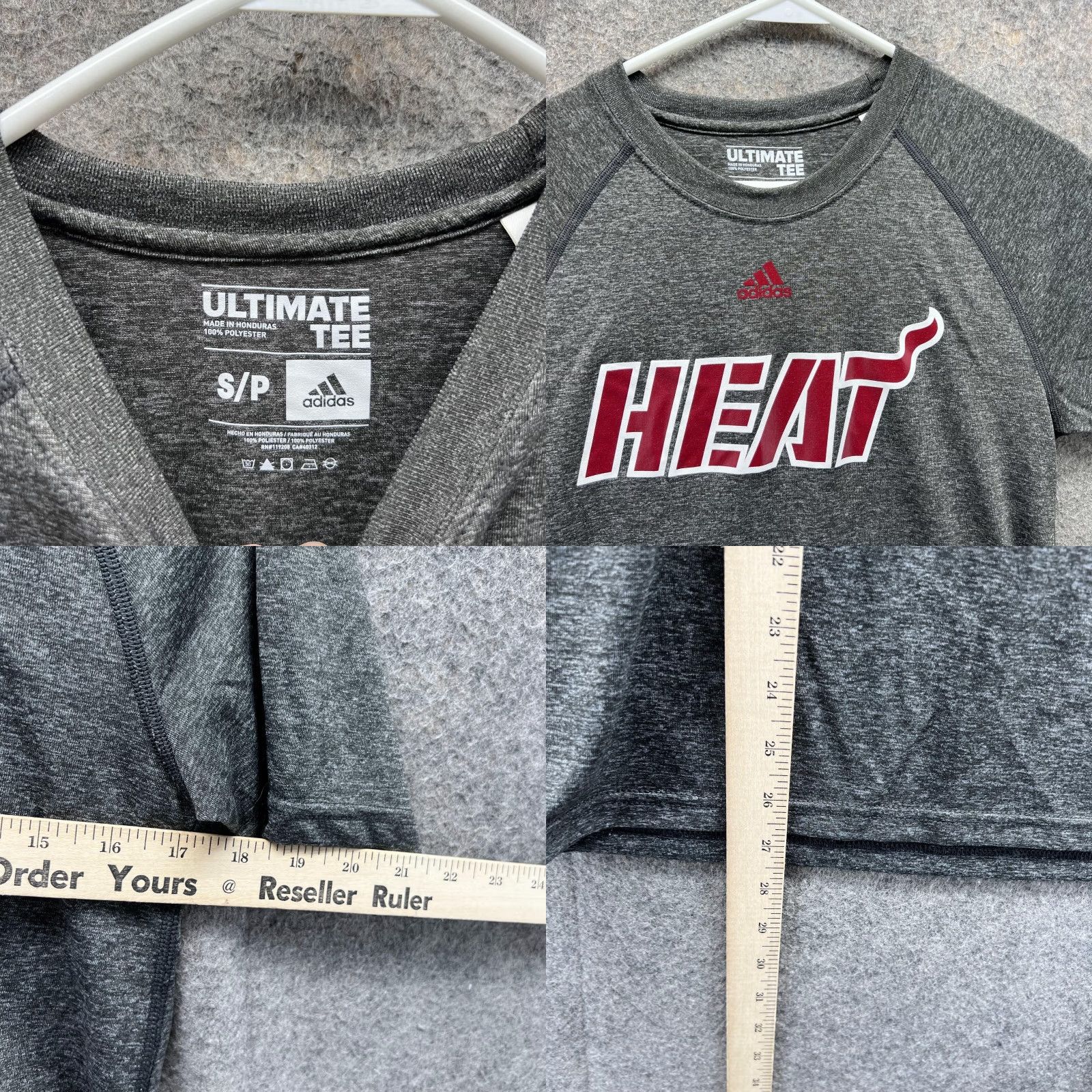 Adidas Adidas Shirt Men Small Heather Gray Crewneck Miami Heat Home Strong Ultimate Tee Size US S / EU 44-46 / 1 - 8 Thumbnail