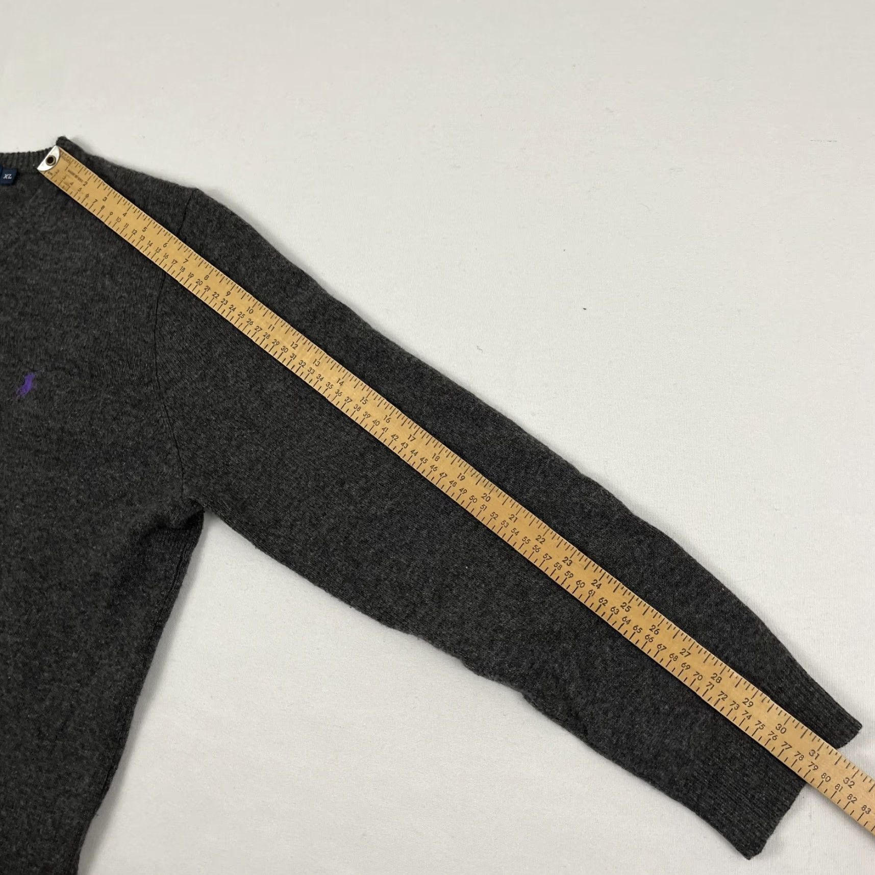 Polo Ralph Lauren Polo Ralph Lauren Sweater Mens XL Gray Lambs Wool Knit Jumper Pullover V-Neck Size US XL / EU 56 / 4 - 7 Thumbnail
