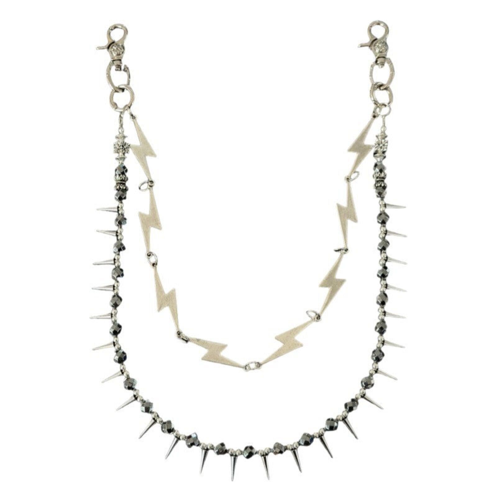 Jewelry Spiked Lightning Waist Chain | Double Layer Metal Punk Size ONE SIZE - 4 Thumbnail