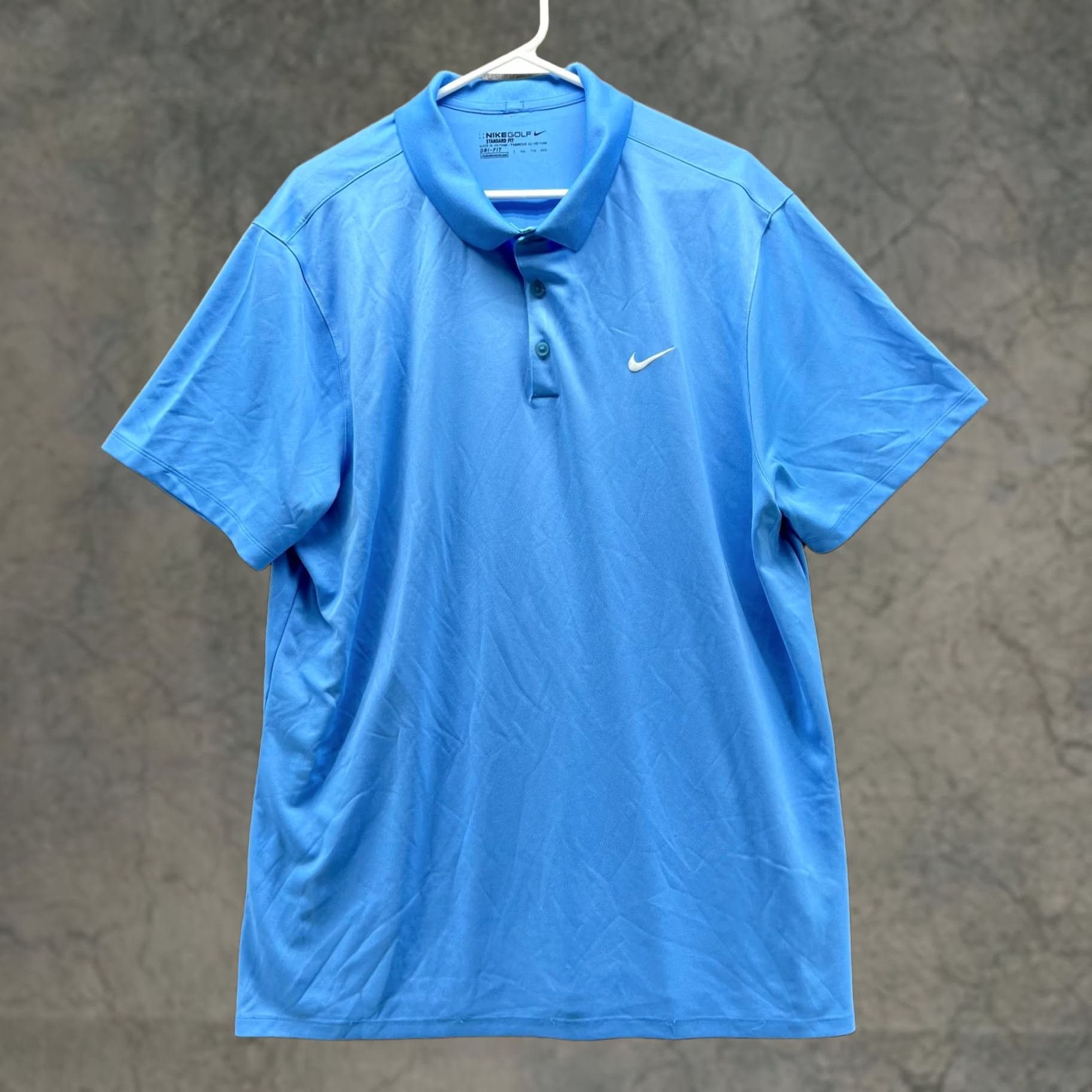 Nike Nike Polo Shirt Men -Athletic Dri Fit Golf Blue Fabric Blended Polyester Mens 2XL Size US XXL / EU 58 / 5 - 1 Thumbnail