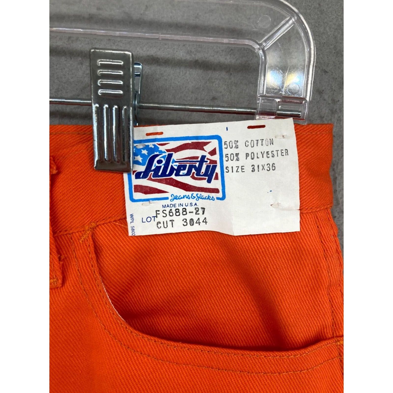 Vintage VINTAGE Liberty Work Pants Men 31x36 Cotton Denim Straight USA Made Orange Casual Size US 31 - 5 Thumbnail
