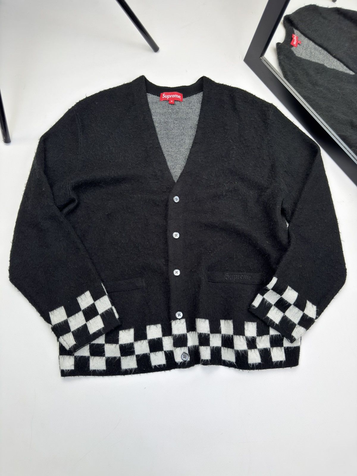 トップス supreme brushed mohair cardigan Supreme Brushed Grid Cardigan Sweater Mohair Black Medium SS22 | eBay