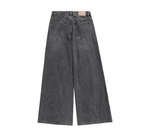 Distressed Baggy Wide Leg Denim Jeans