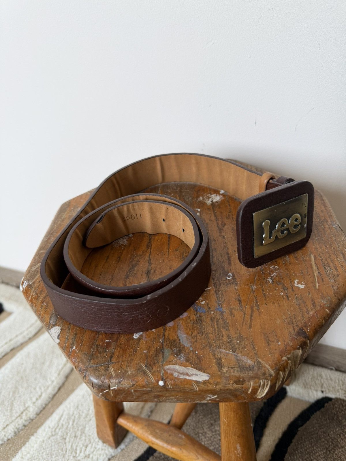 Japanese Brand VTG Lee Streetwear 90s Leather Brown Metal Logo Y2k belt Size ONE SIZE - 5 Thumbnail
