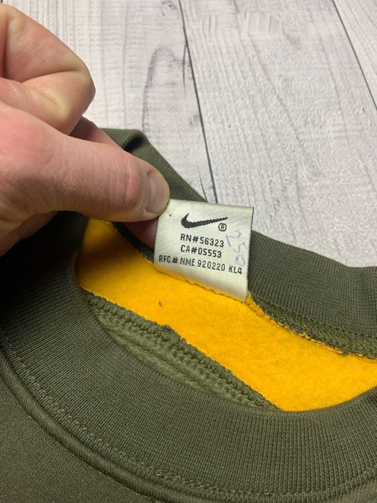 Nike × Vintage Vintage sweatshirt Nike swoosh USA Khaki size XL Size US XL / EU 56 / 4 - 5 Thumbnail