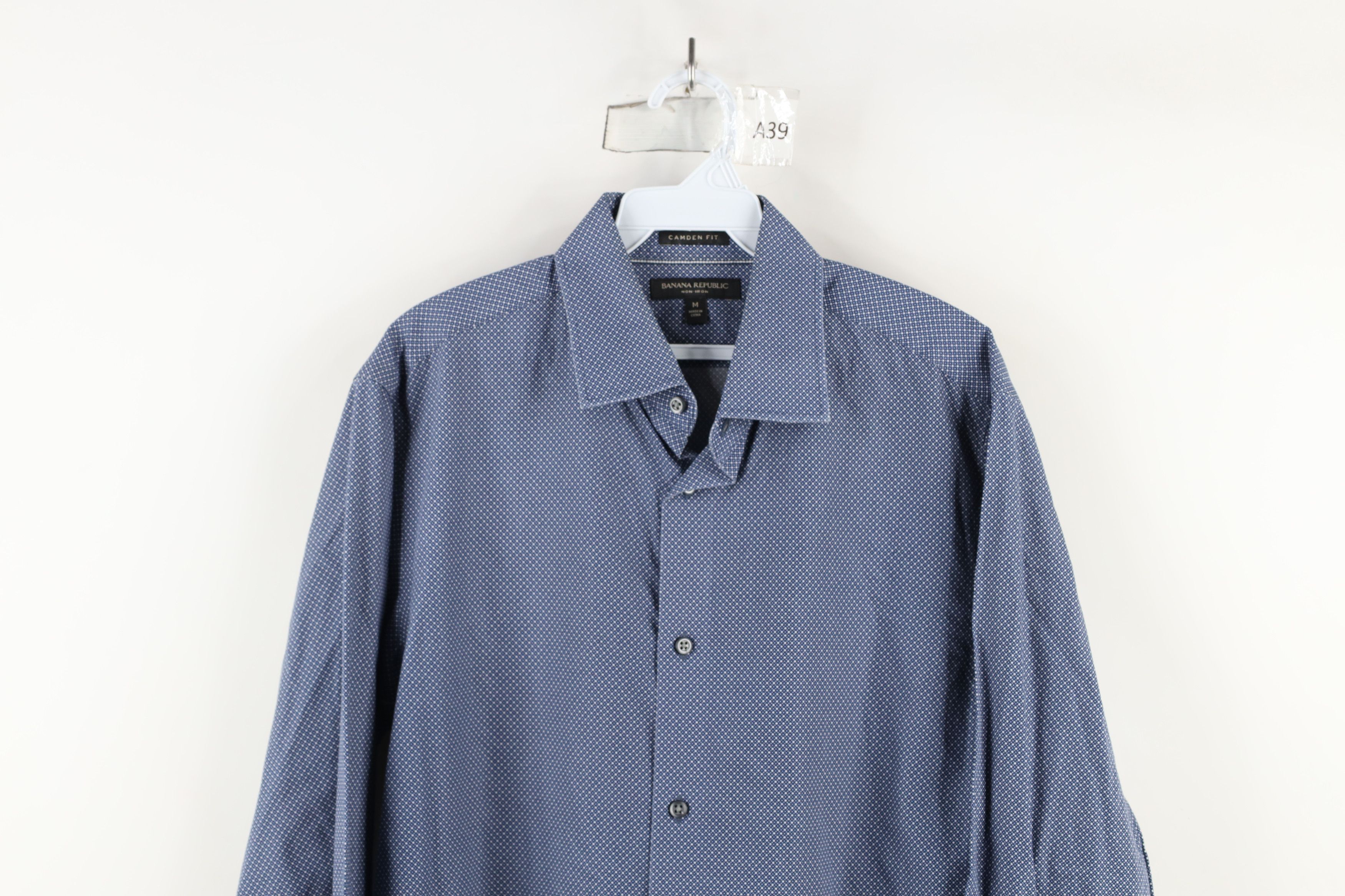 Banana Republic × Vintage Banana Republic Fit Non Iron Polka Dot Button Shirt Blue Size US M / EU 48-50 / 2 - 2 Thumbnail