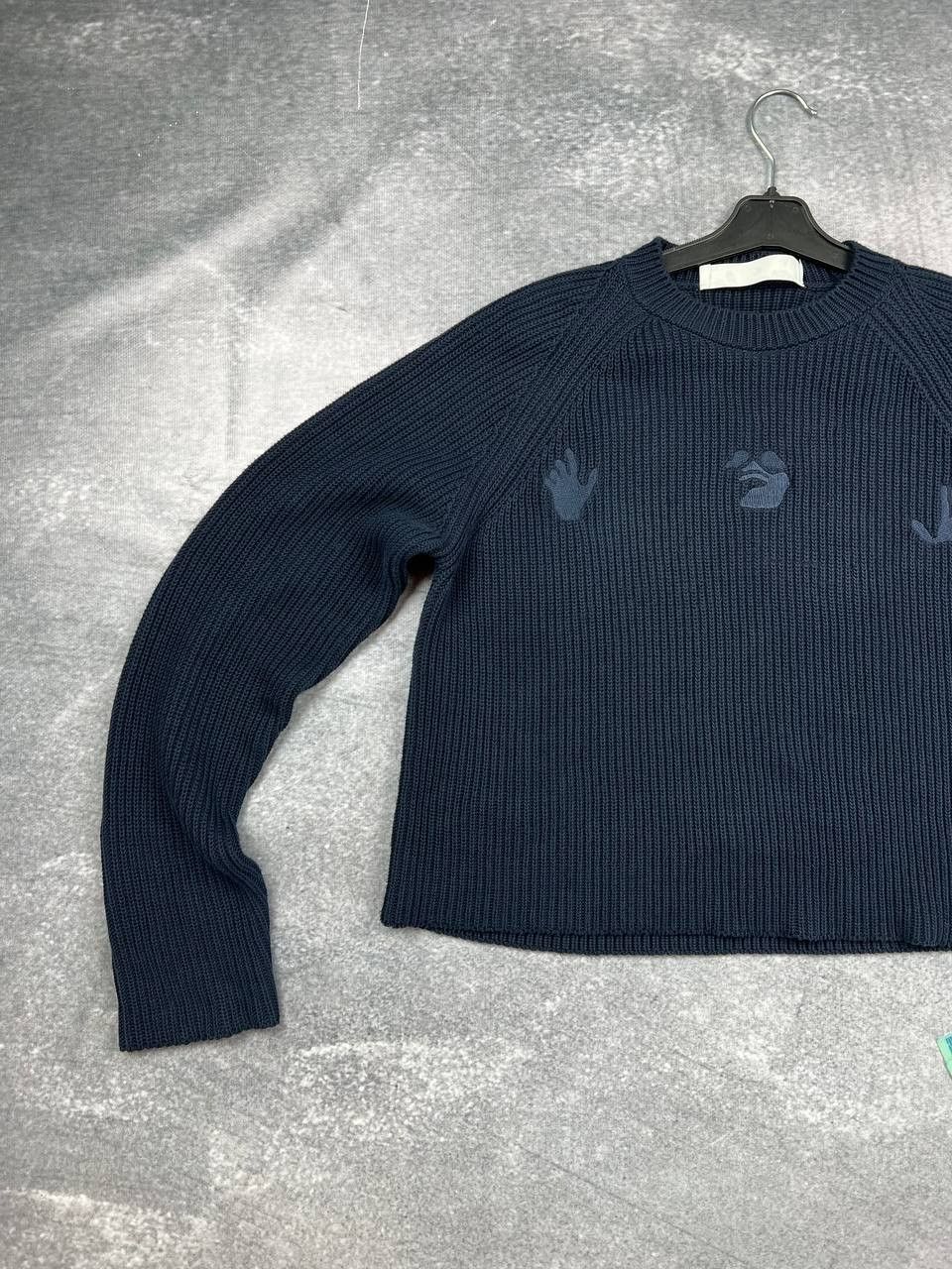 Off-White Off-White Hand Logo Navy Sweater small Size S / US 4 / IT 40 - 2 Thumbnail