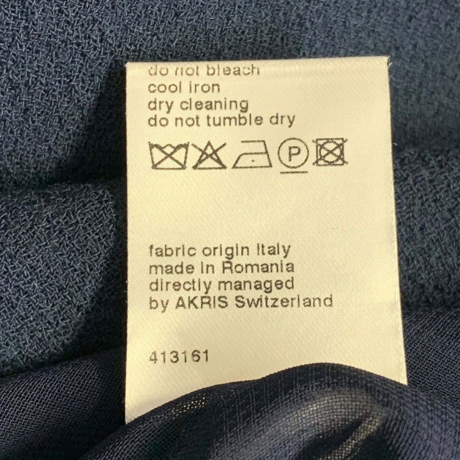 Akris AKRIS 12 Navy Wool Crepe Sleeveless Knee Length Sheath Dress Size XL / US 12-14 / IT 48-50 - 7 Thumbnail