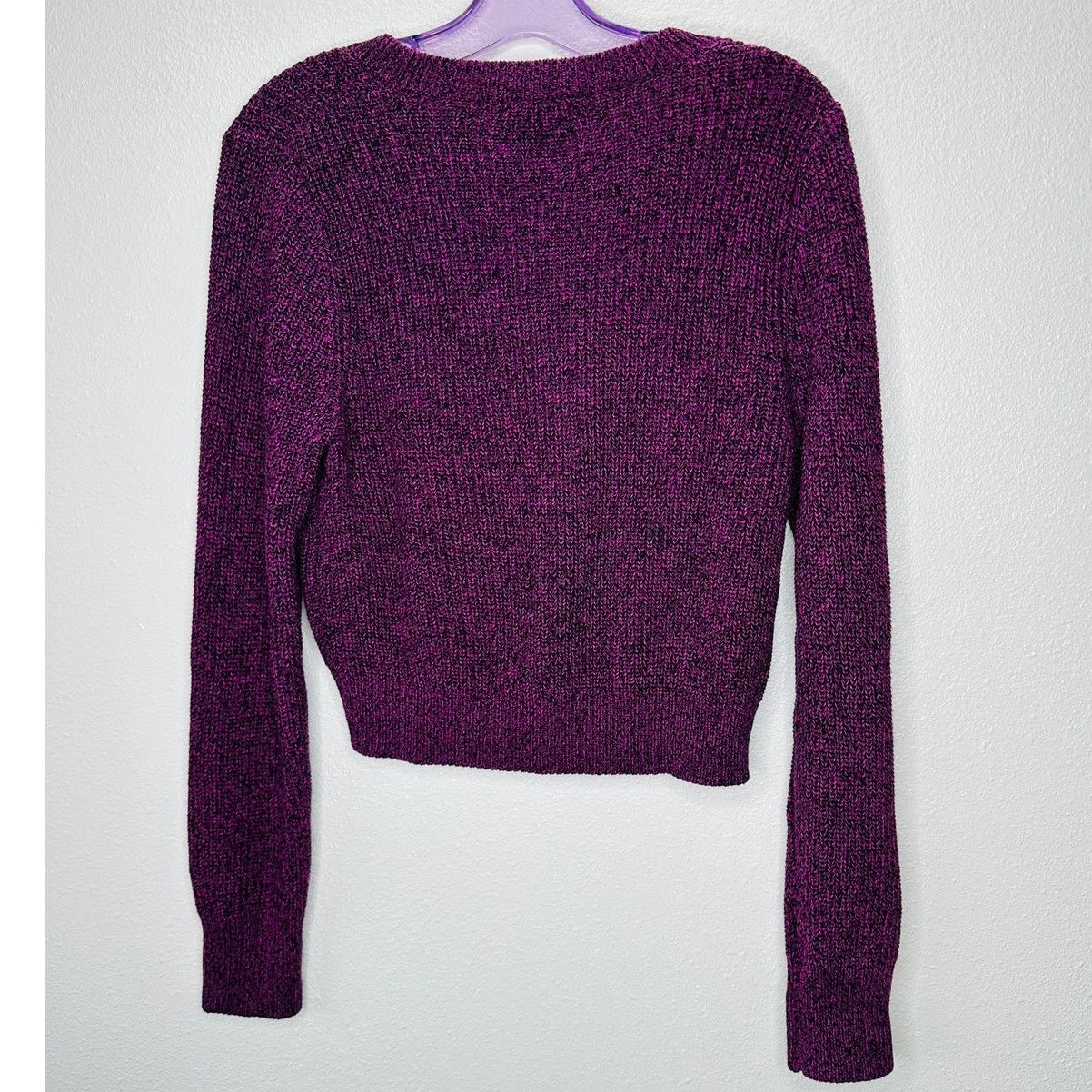 Other NWT Bobiblack Black Berry Marled VNeck Long Sleeve Sweater S Size S / US 4 / IT 40 - 4 Thumbnail