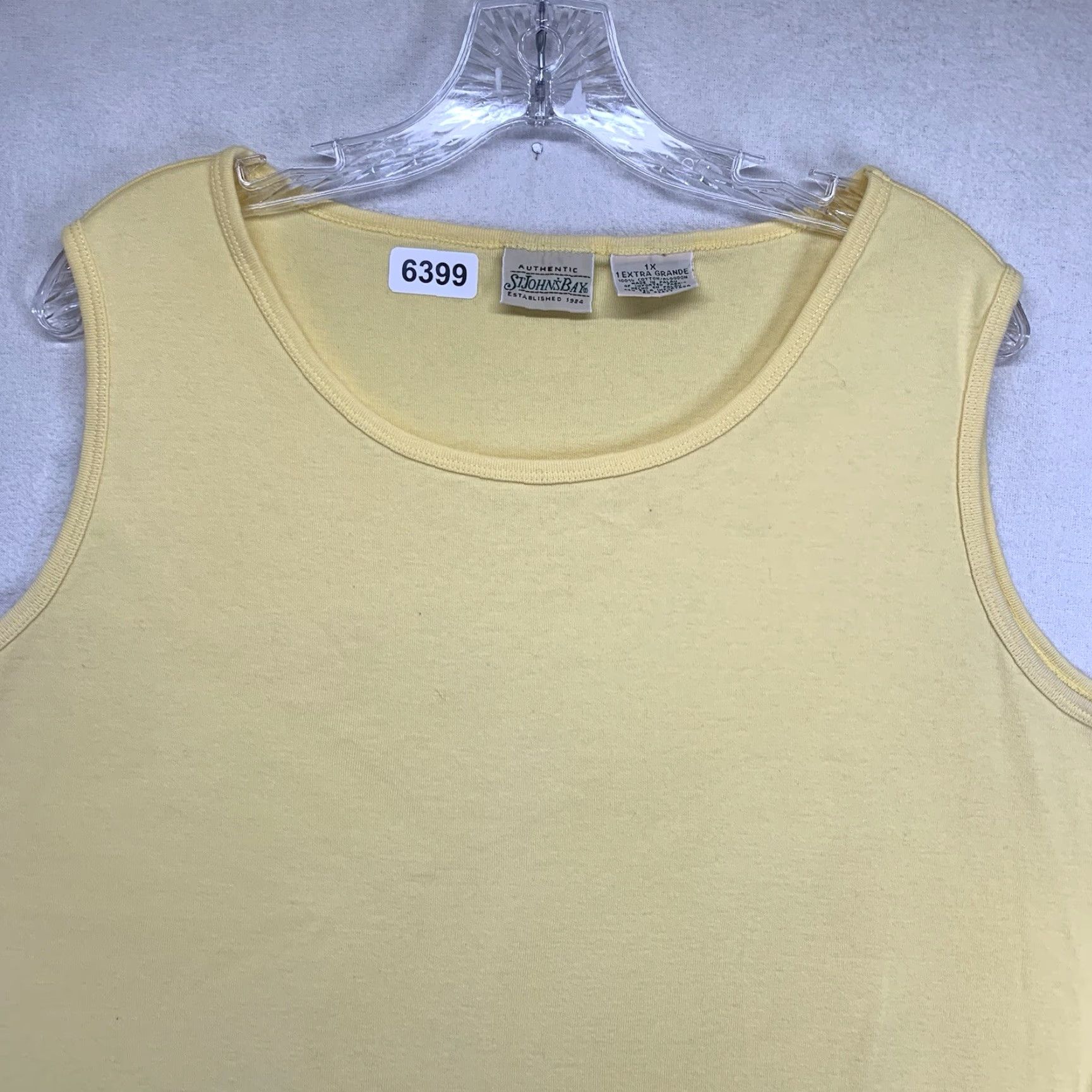 Vintage VINTAGE Women's Tank Top Size 1X Plus 100% Cotton Lightweight Breathable Summer Yellow 90s Retro Beach Casual Size XL / US 12-14 / IT 48-50 - 6 Thumbnail