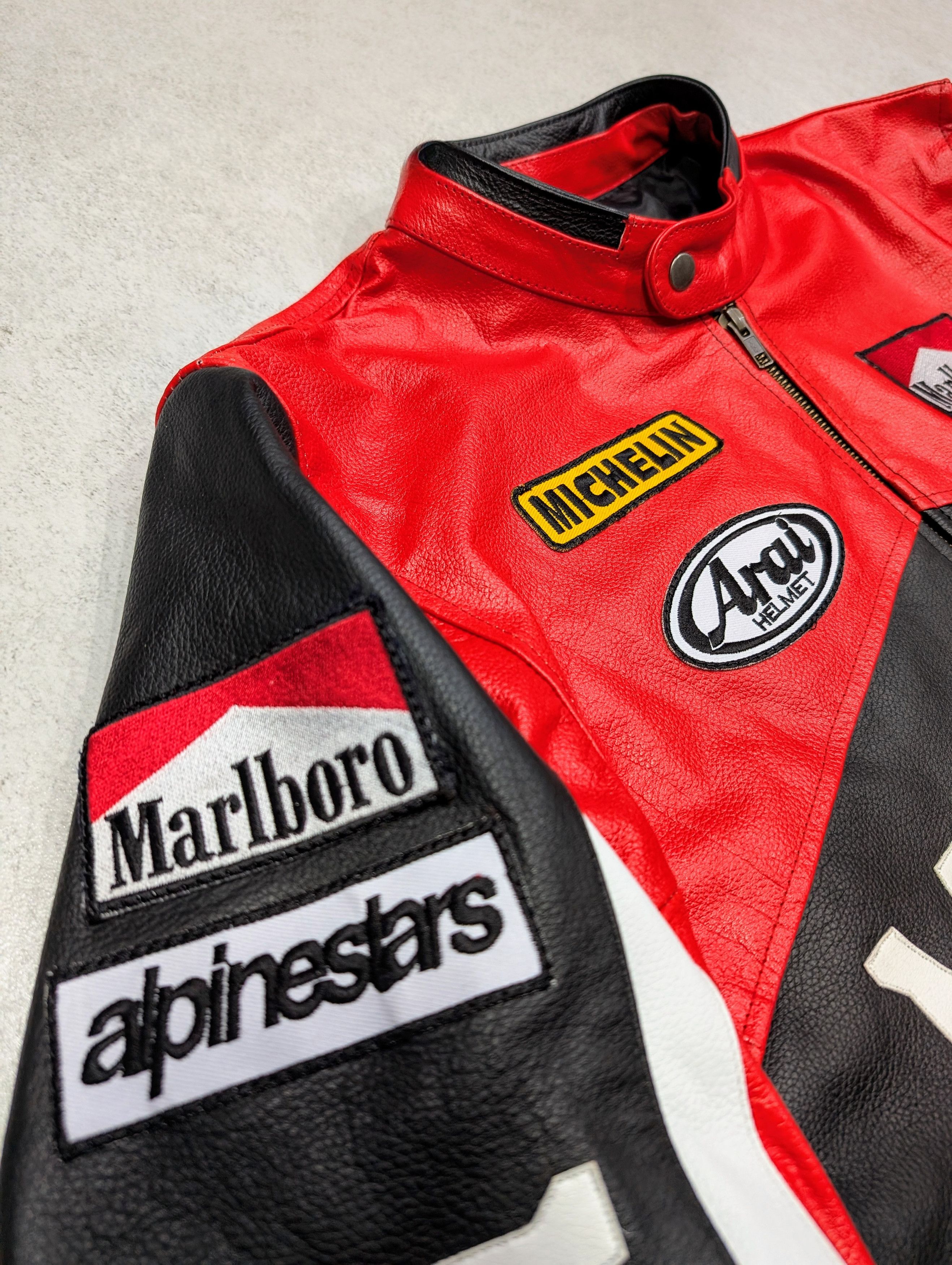 Marlboro Vintage Marlboro Leather Jacket Racing Retro 90s Streetwear Size US L / EU 52-54 / 3 - 5 Thumbnail
