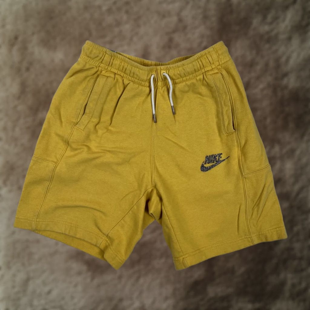 Nike Nike Mens Athletic Shorts Small Yellow Swoosh Fleece Gym Running Y2K Size US 29 - 1 Thumbnail