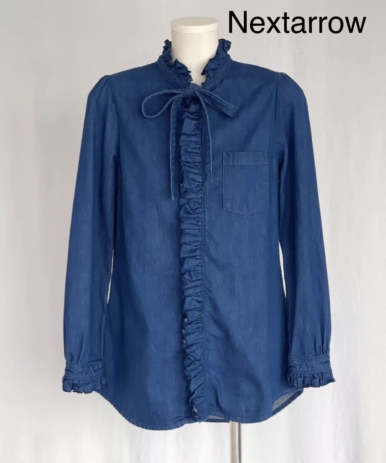 KAPITAL Hirata Hiroki Ear Standing Straw Knot Denim Shirt